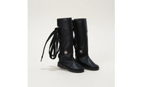 Black Lace-up Doll Boots Highhigh-top/3 BJD Doll Boots Flat Even-Bottom