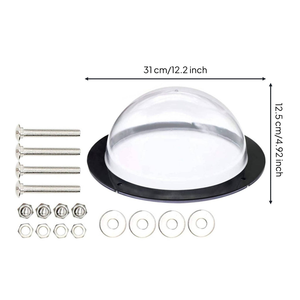 2x Clear Acrylic Bubble Window Half Round Transparent Pet Fence Window for Door