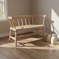 Dollhouse Bench DIY Scene Accessory Miniature Wooden Loveseat Photo Prop