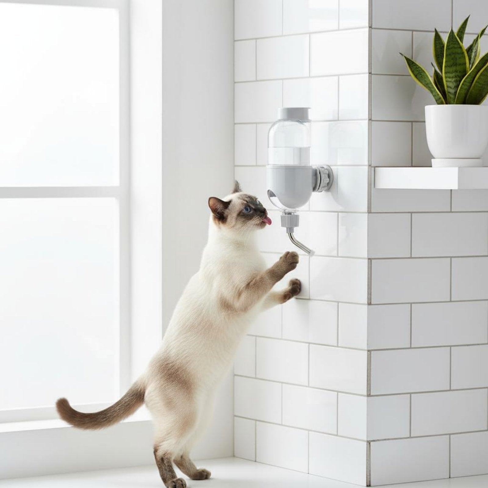 Raised Pet Water Bottle Easy to Clean Elevated Pet Waterer Dog Water Bottle for Young Dogs