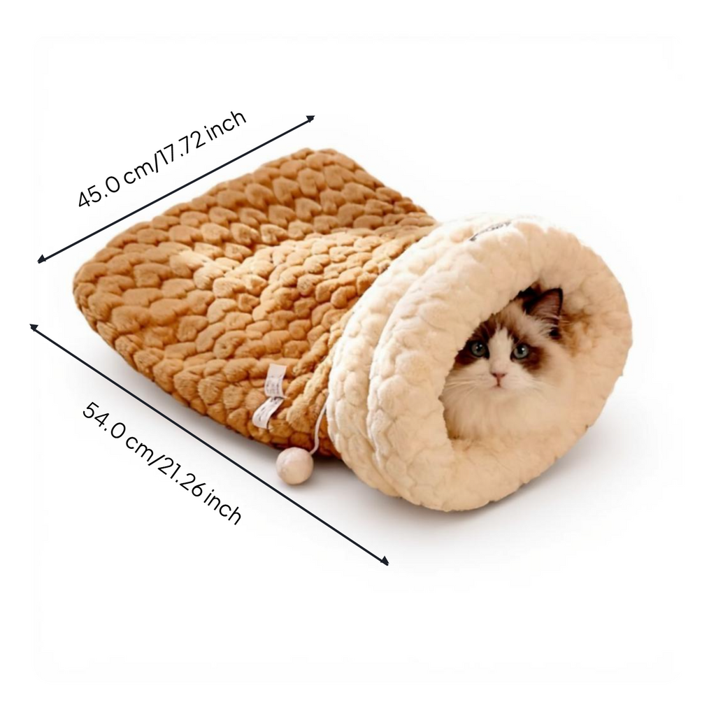 Cat Cave Bed Cozy Indoor Sanctuary Warm Winter Sleeping Bag