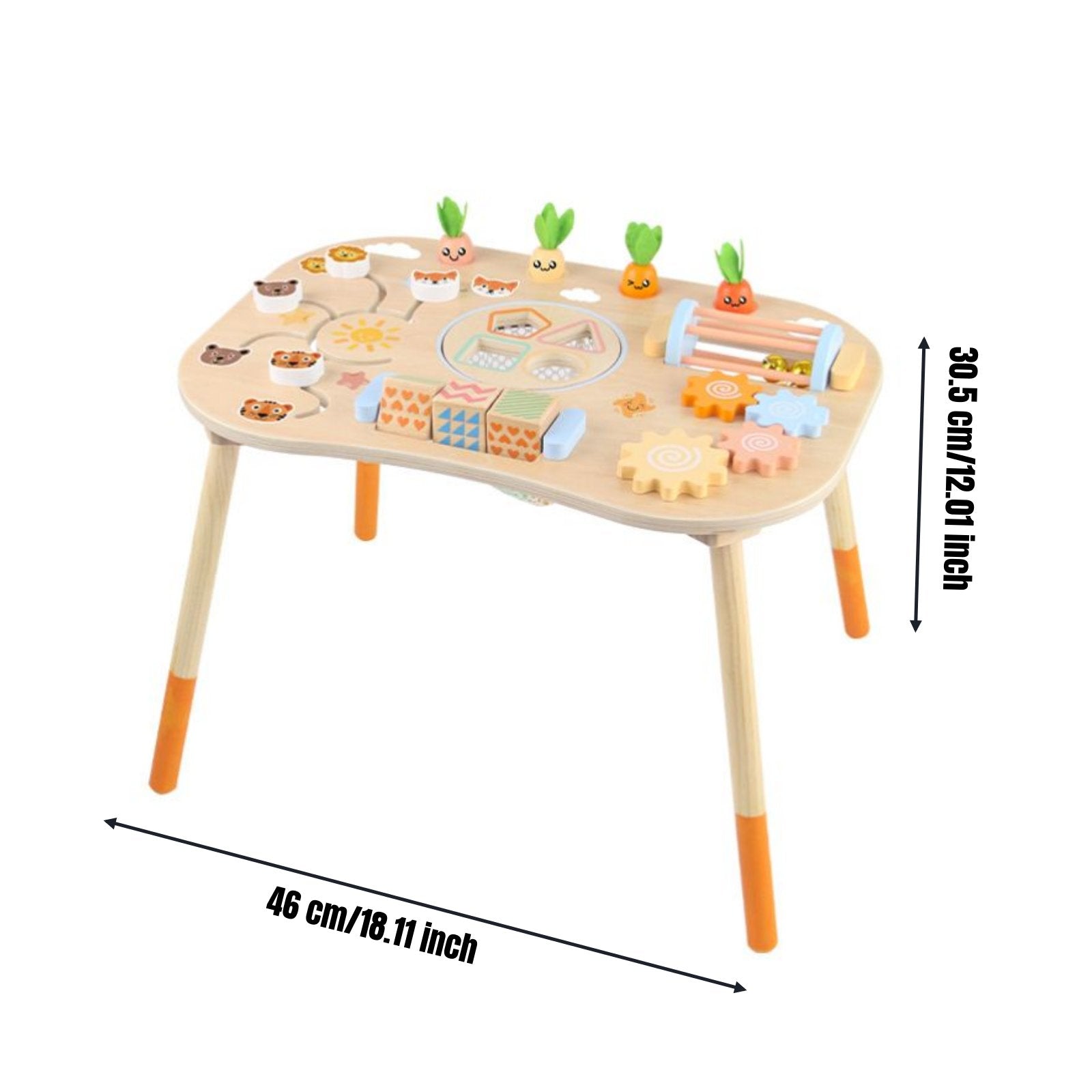Exploratory Busy Table Smooth Edges Multifunctional Wooden Activity Sturdy Table Design Infant Toy for Young Children, Infants, Playroom