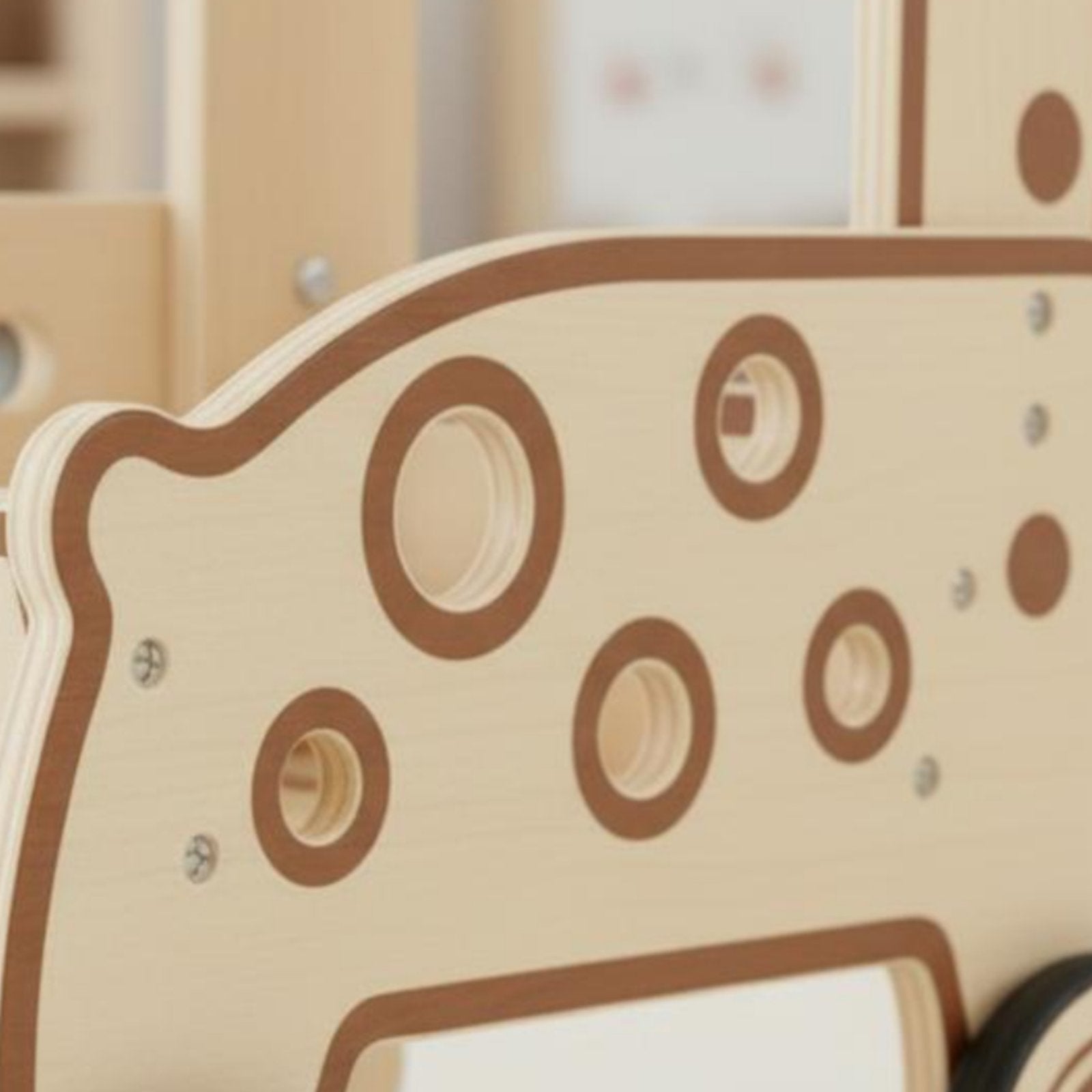 Wooden animal Pusher Educational animal Shopping Cart Sturdy Wood Wooden Shopping Cart for Walking Practice