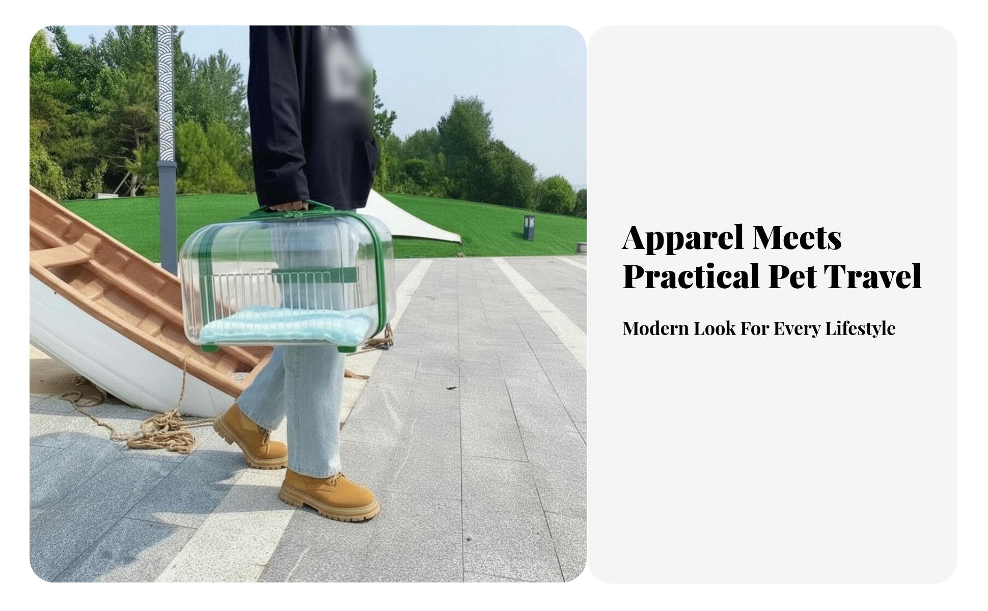 2-Tier Pet Trolley Transparent View pet Equipment two-level Design