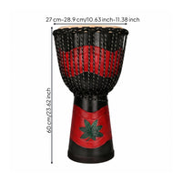 Djembe Drum Natural Drumhead Percussion Instrument Carved Wood