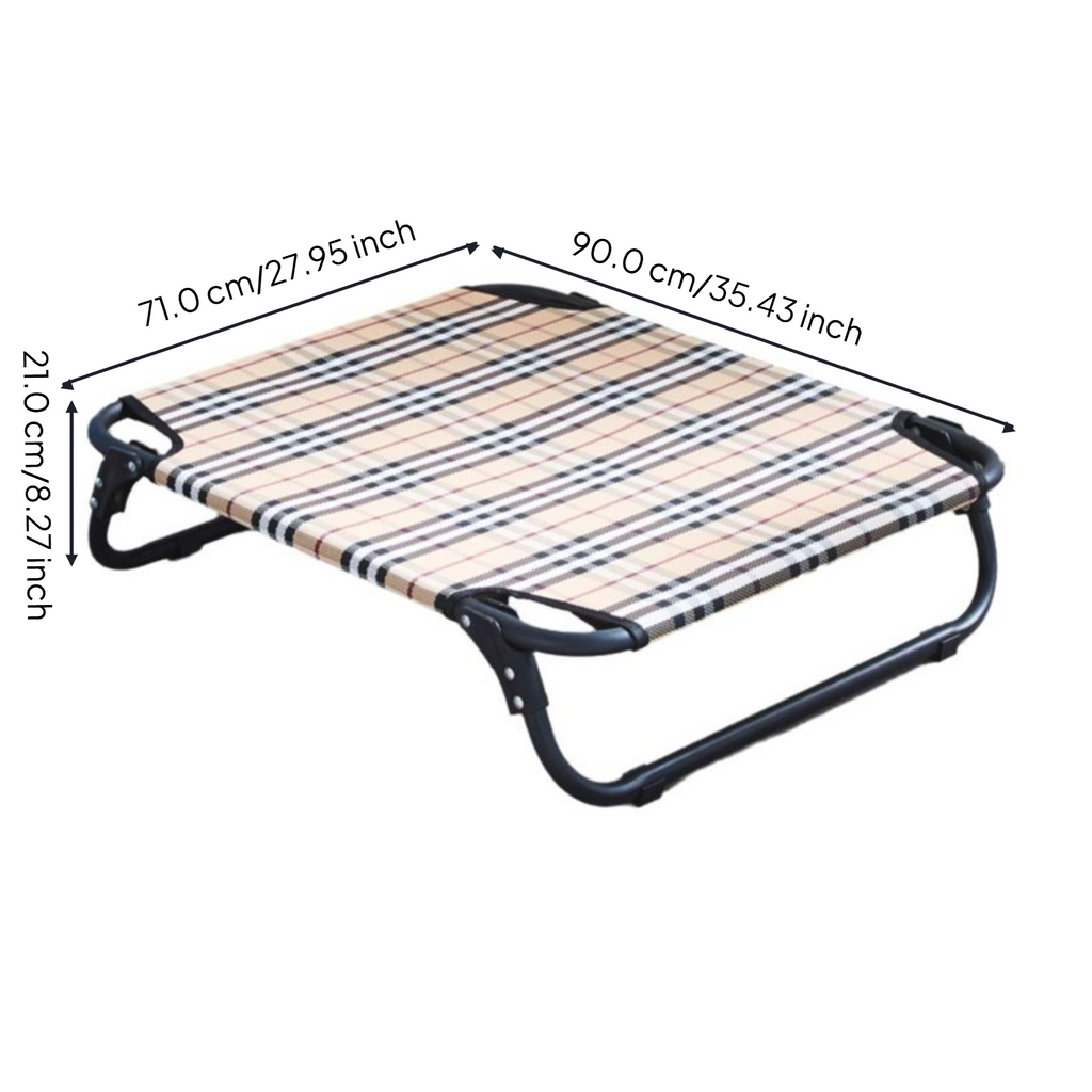 Elevated Dog Bed, Foldable Pet Cot, Removable Cover, Cooling