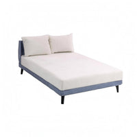 OB11 Doll Bed Blue-Gray 1:12 Scale Dollhouse Bed Upholstered
