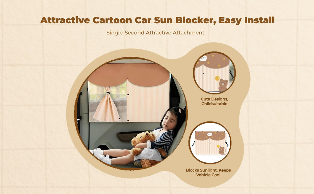 Car window privacy screen, stylish retractable screen, sun protection, privacy, heat insulation, side window shade for infants, universal fit.