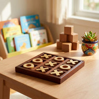 Wooden X and O Toe Game Sturdy Wooden X and O Toe Board Polished Edges