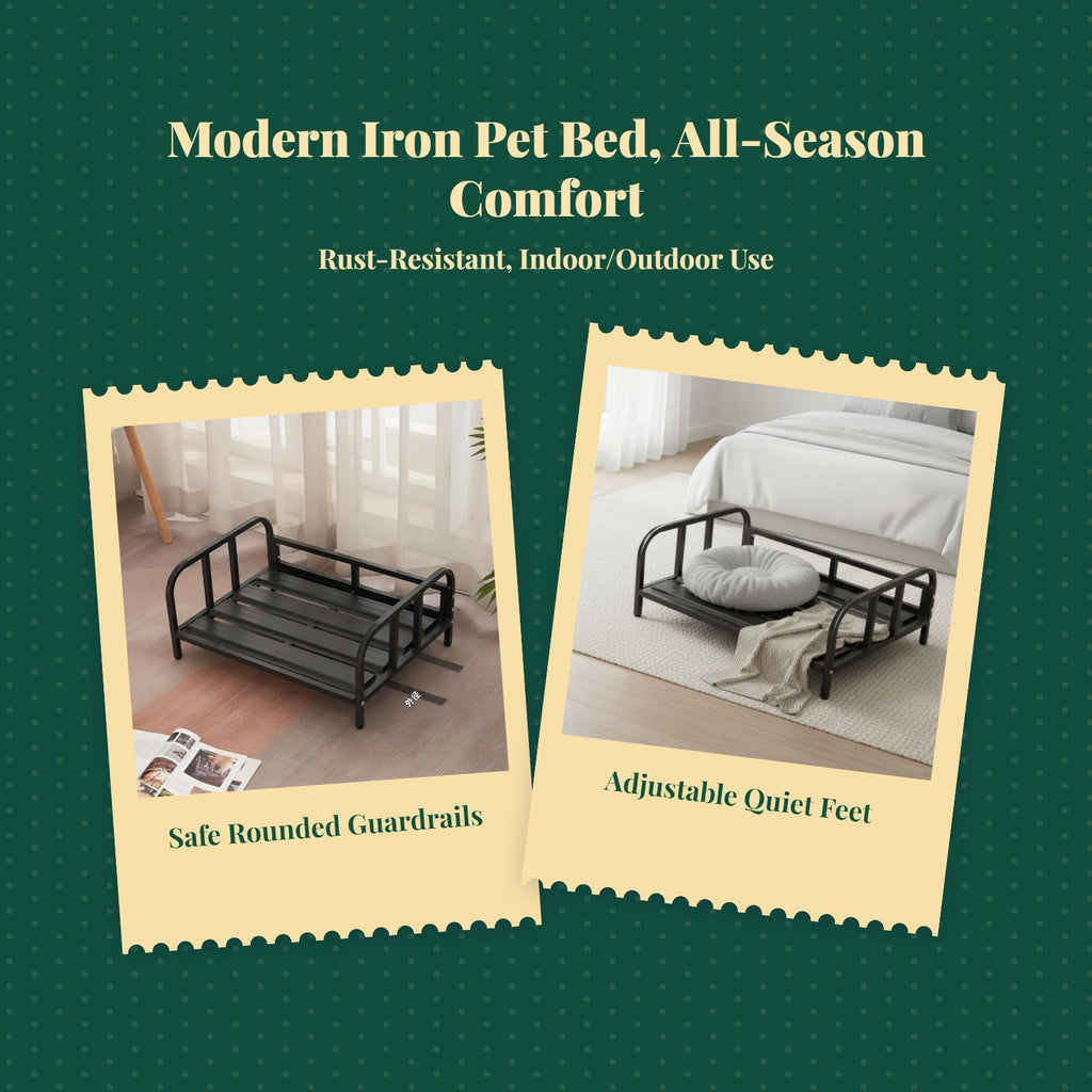 Elevated Dog Bed, Metal Frame, Breathable & Cooling Sofa