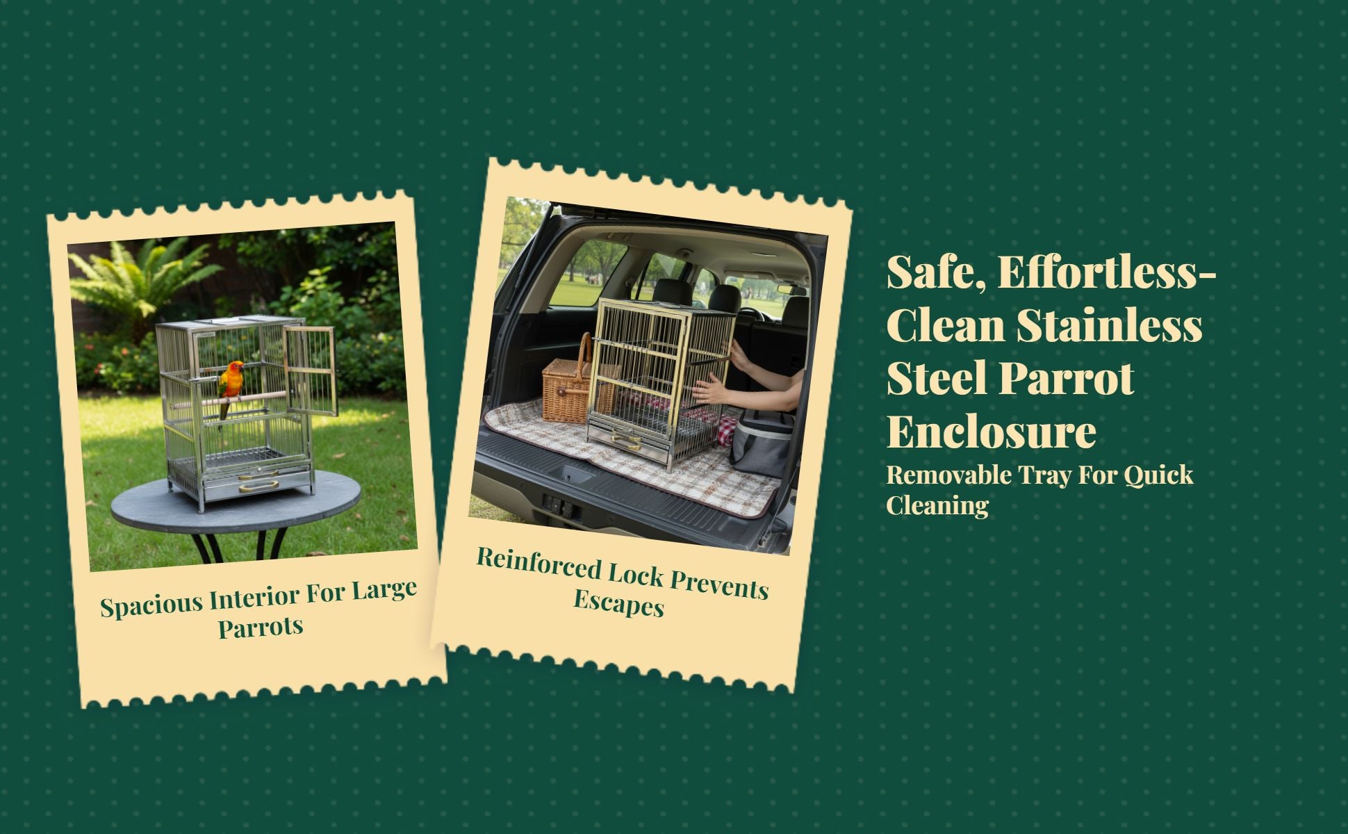 Stainless steel parrot cage