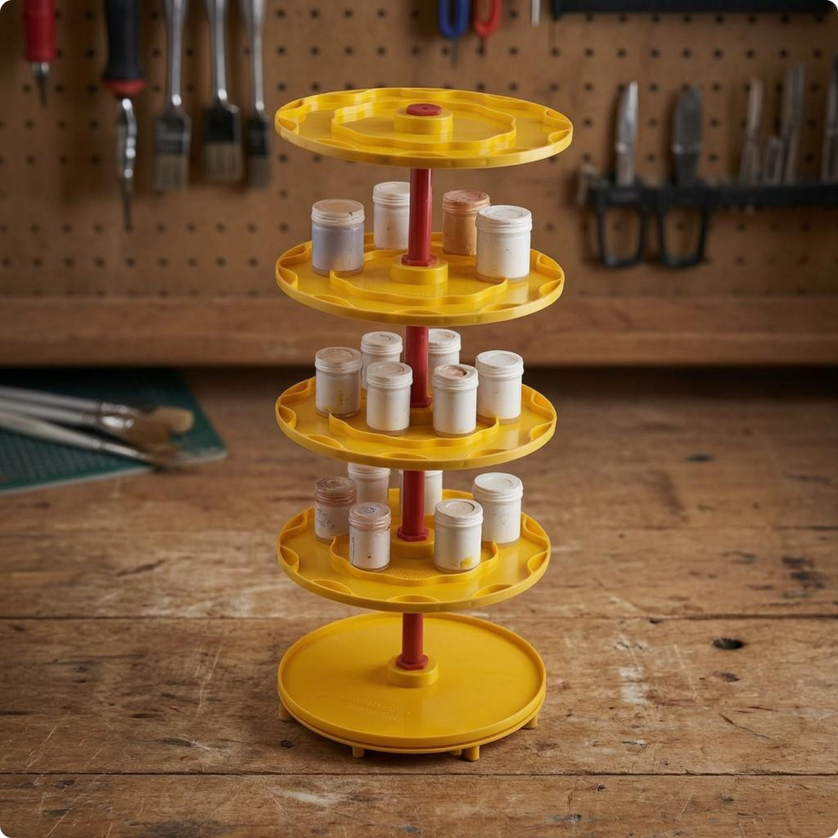Rotating Paint Holder Easy Reach Rotating Paint Storage Area-Saving