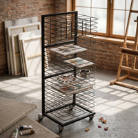 Art Drying Rack Removable Shelves Painting Drying Rack Black Finish for Artists