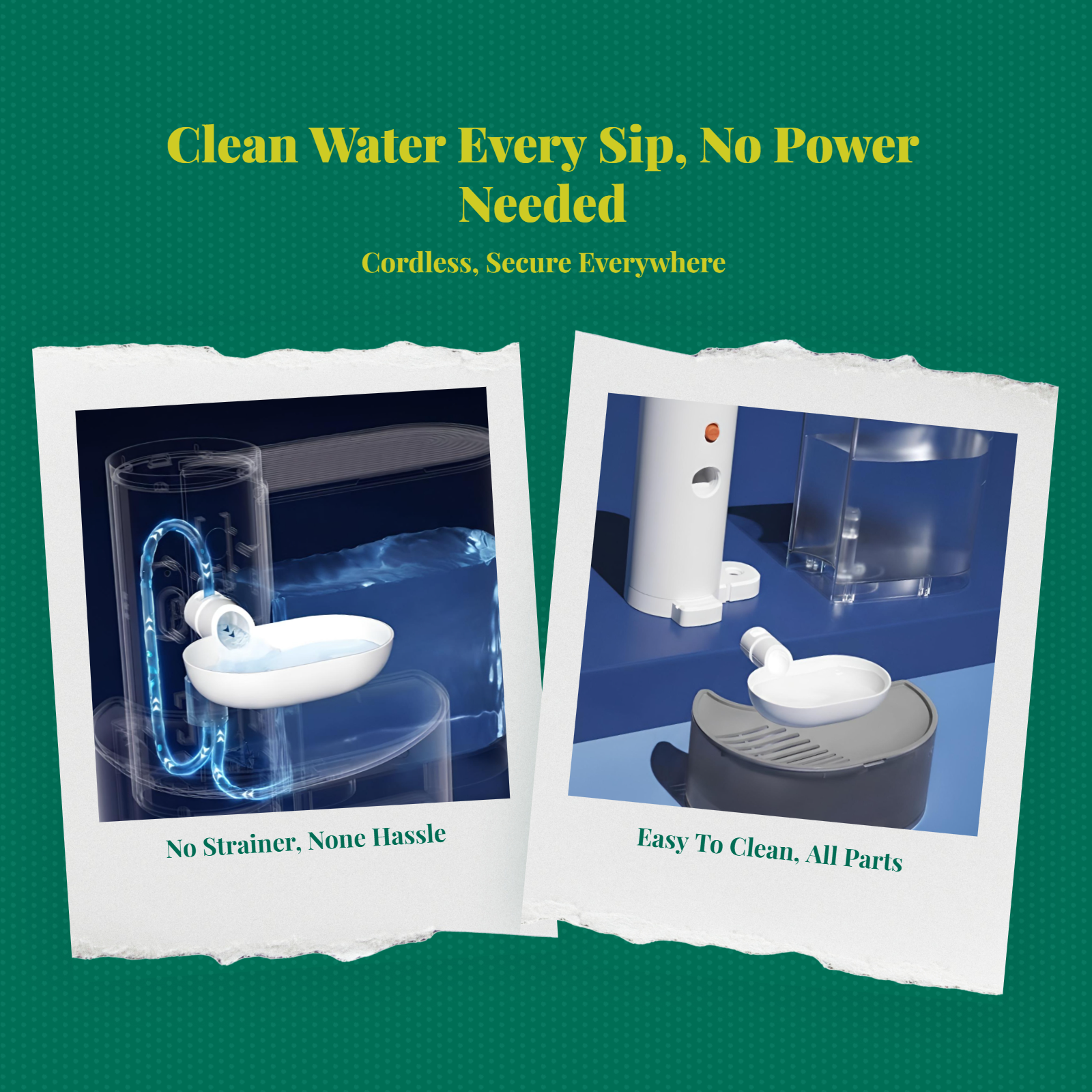Large filtered pet water dispenser
