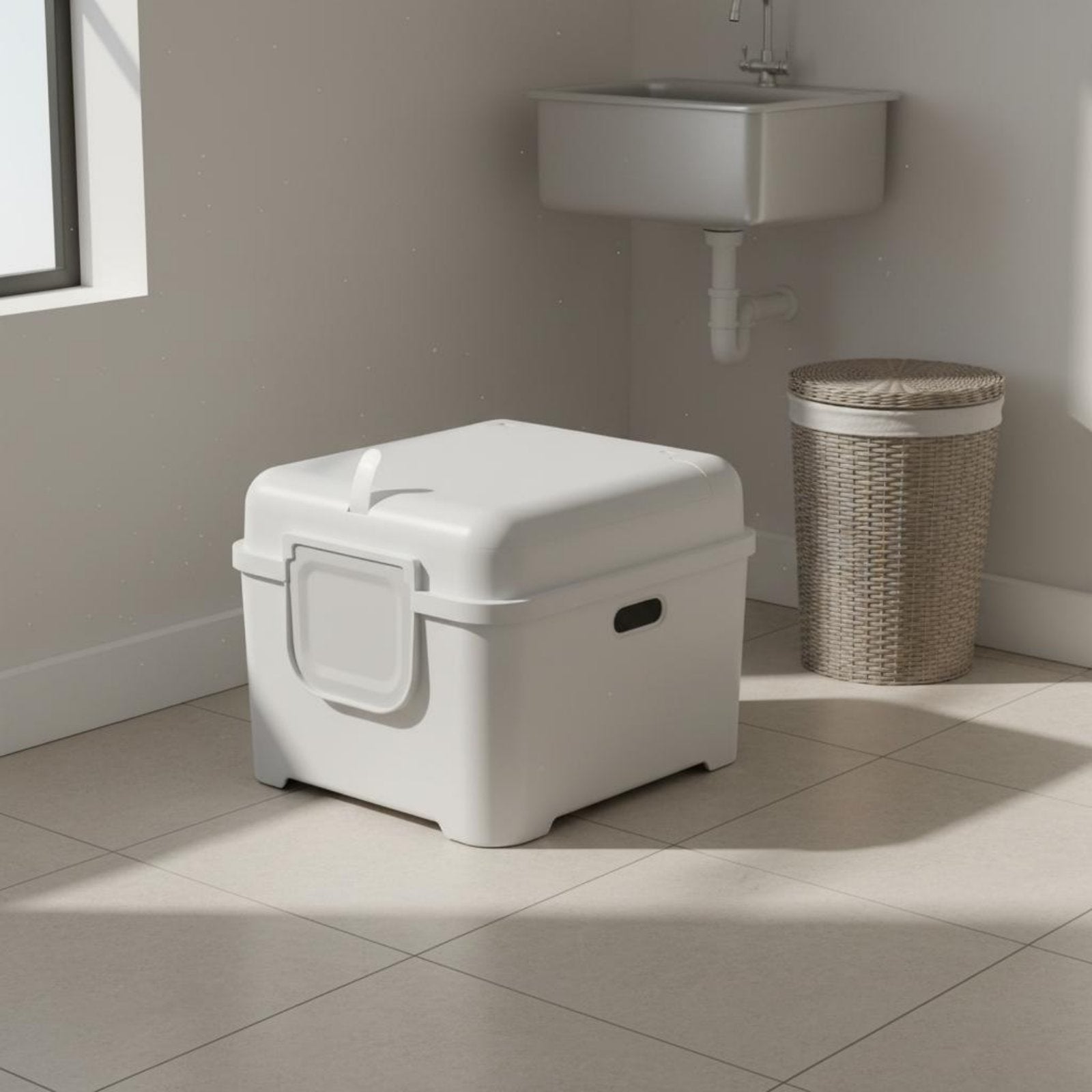 Extra Large Cat Waste Container Privacy Cover Enclosed Cat Waste Container Easy to Pet Hygiene Care