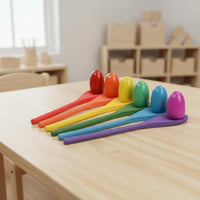 Egg and Spoon Race Game Sturdy Wood Construction Wooden Egg and Spoon Set