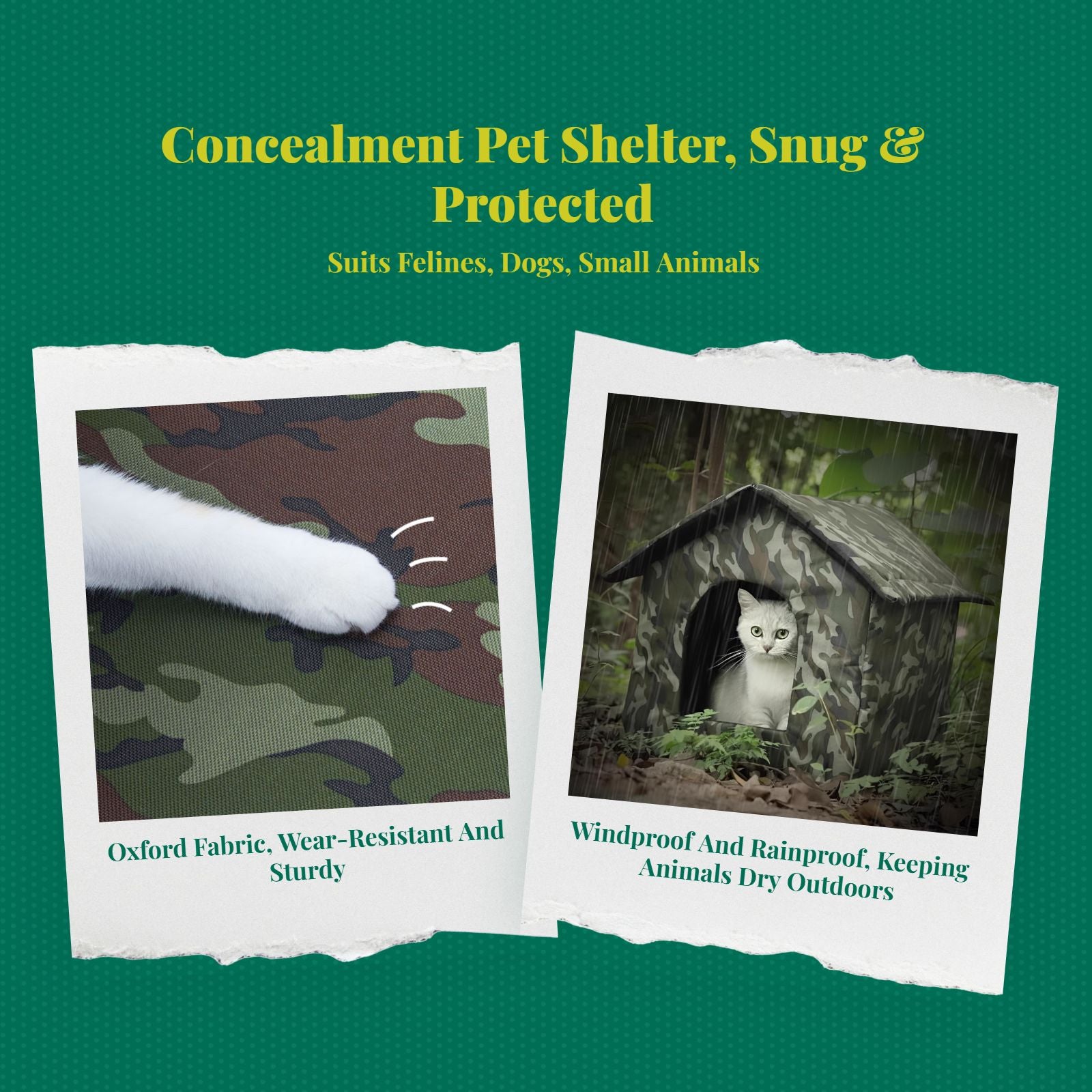 Insulated Outdoor Cat House, Waterproof Pet Shelter