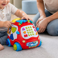 Learning Bus Toy Multifunctional Music Bus Toy Educational for Young Children