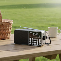 Pocket Radio with Memory Card Slot Emergency Light MP3 Player for Seniors