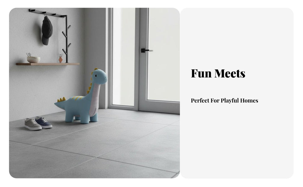 Dinosaur Pouf Multi-Purpose creatureShaped Seat Soft & Comfortable Stable and Sturdy for Bedroom