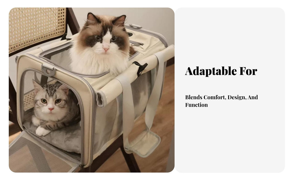 Transparent Pet Handbag Large Capacity Pet Travel Gear Breathable Mesh