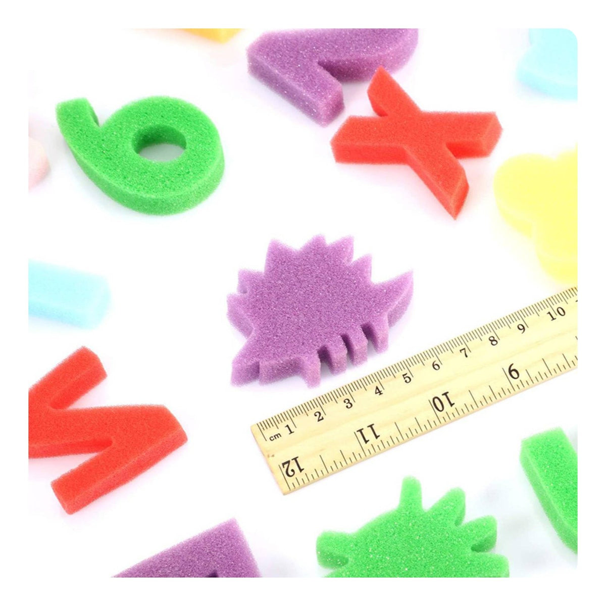 62 Pieces Alphabet Number Sponge Stamps Reusable Foam Painting Stampers Colorful