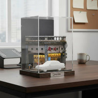 1:64 Miniature Scene Light up Miniature Display Base Collectible for Office