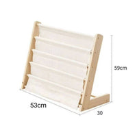 Portable Kids Bookshelf Space-Saving Washable Book Storage Rack for Kindergarten