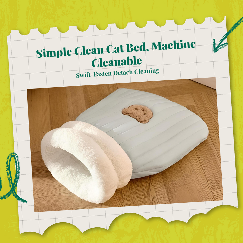Cat Cave Bed Cozy Indoor Sanctuary Warm Winter Sleeping Bag
