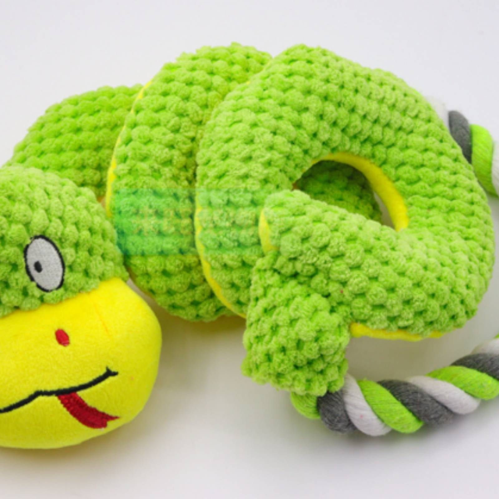 Squeaky Snake Toy Rope Loop Squeaky Dog Toy Interactive for Chewing