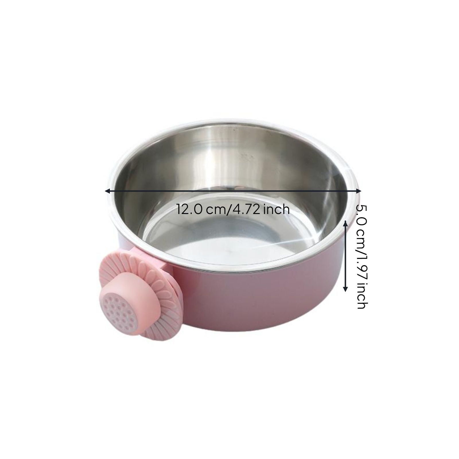 Pet Food Bowl, Hanging Stainless Steel Dog Cat Feeder, Leak-Resistant Automatic Water Dispenser, Fixed for Enclosures