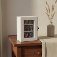 Wooden Bookshelf Ornament Three Shelves Mini Bookshelf Cabinet Rectangular Home Decor
