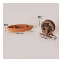 Water Wheel Model Fairy Garden Mini Boat Model Detailed Craftsmanship