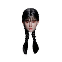 1/6 Female Head Piece Realistic Face Female Figure Head Braided Hair