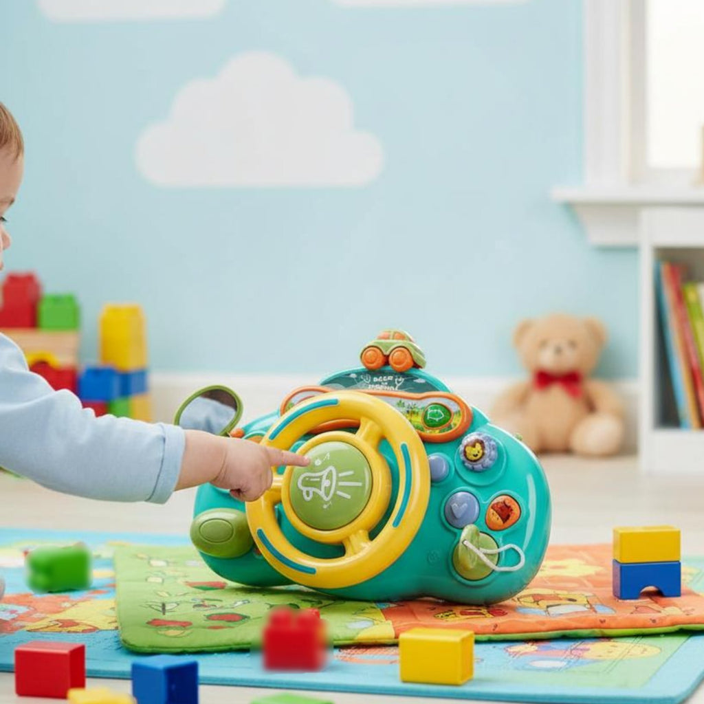 Musical Steering Wheel Educational Steering Wheel Toy Screen-Non-Digital