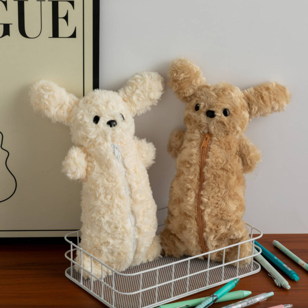 Teddy Dog Writing Instrument Case Portable Fluffy Dog Writing Instrument Pouch