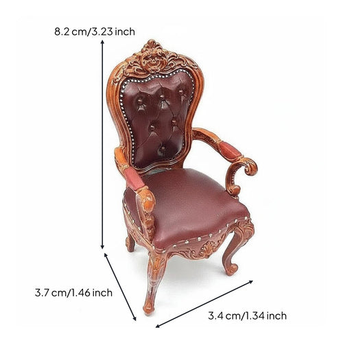 1:12 Scale Chair Lightweight European Backrest Chair Realistic Details