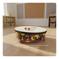 22-Inch Wooden Floor Drum Easy to Children's Music Drum Sturdy Design Percussion Instrument for Young Children, Early Education