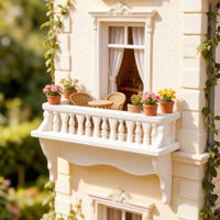 Dollhouse Balcony Shelf Turned Spindles 1:12 Scale Shelf Curved Brackets