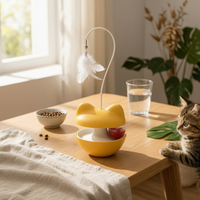 Feline Interactive Feeder Toy Rocking Base Feline Play Feeder Plastic