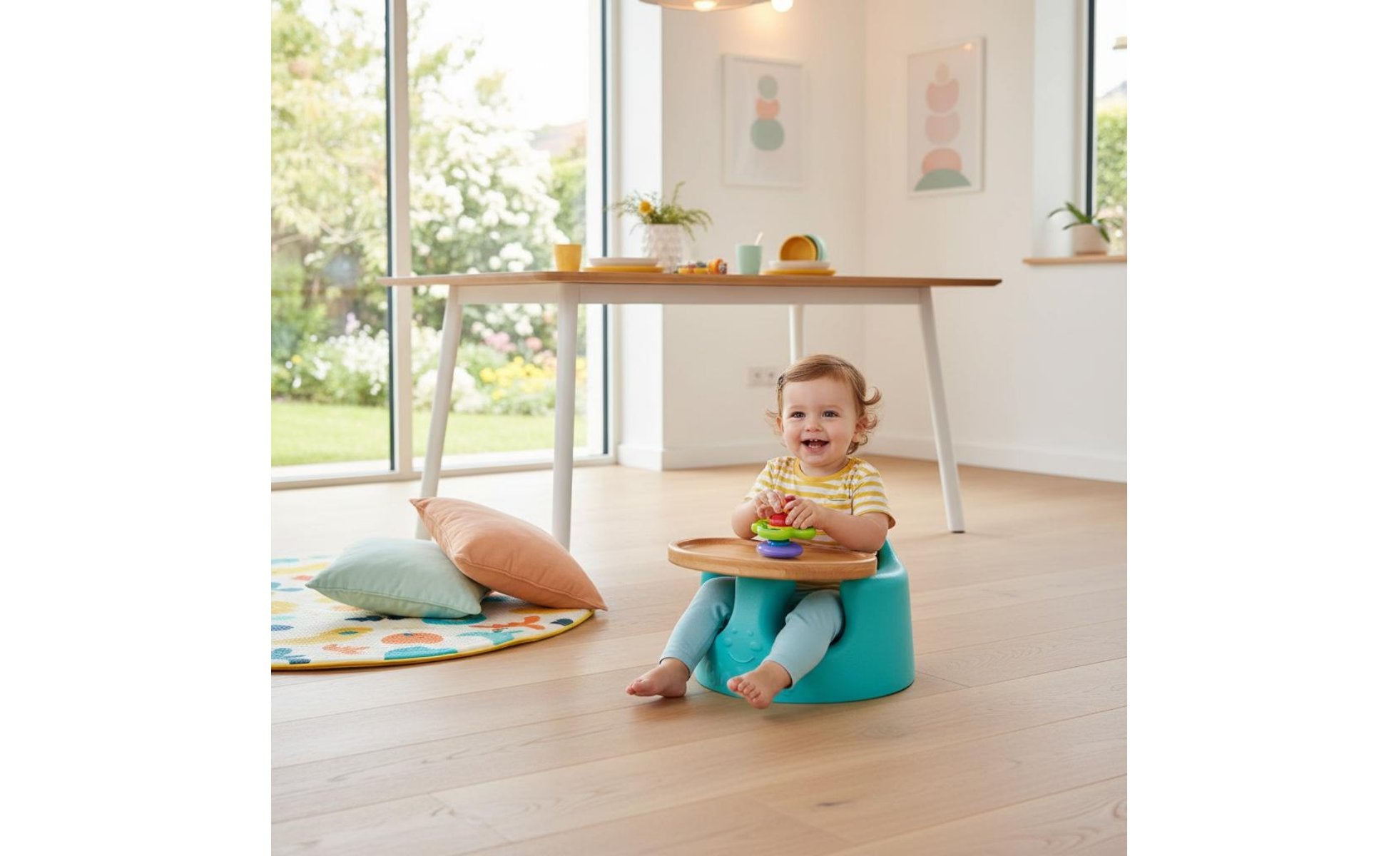 Learn-to-Sit Training Chair Spine Protection Portable Baby Dining Chair for Home