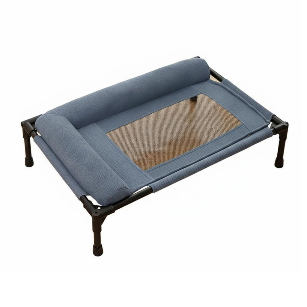 Elevated Pet Cot Sturdy Frame Mesh Pet Sling Bed Easy Assembly for Dogs, Cats