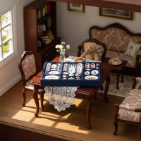 Ceramic Dollhouse Dinnerware Creative Gift Miniature Tea Set Collectible Model Porcelain Dollhouse Dishes for Collectors, Hobbyists