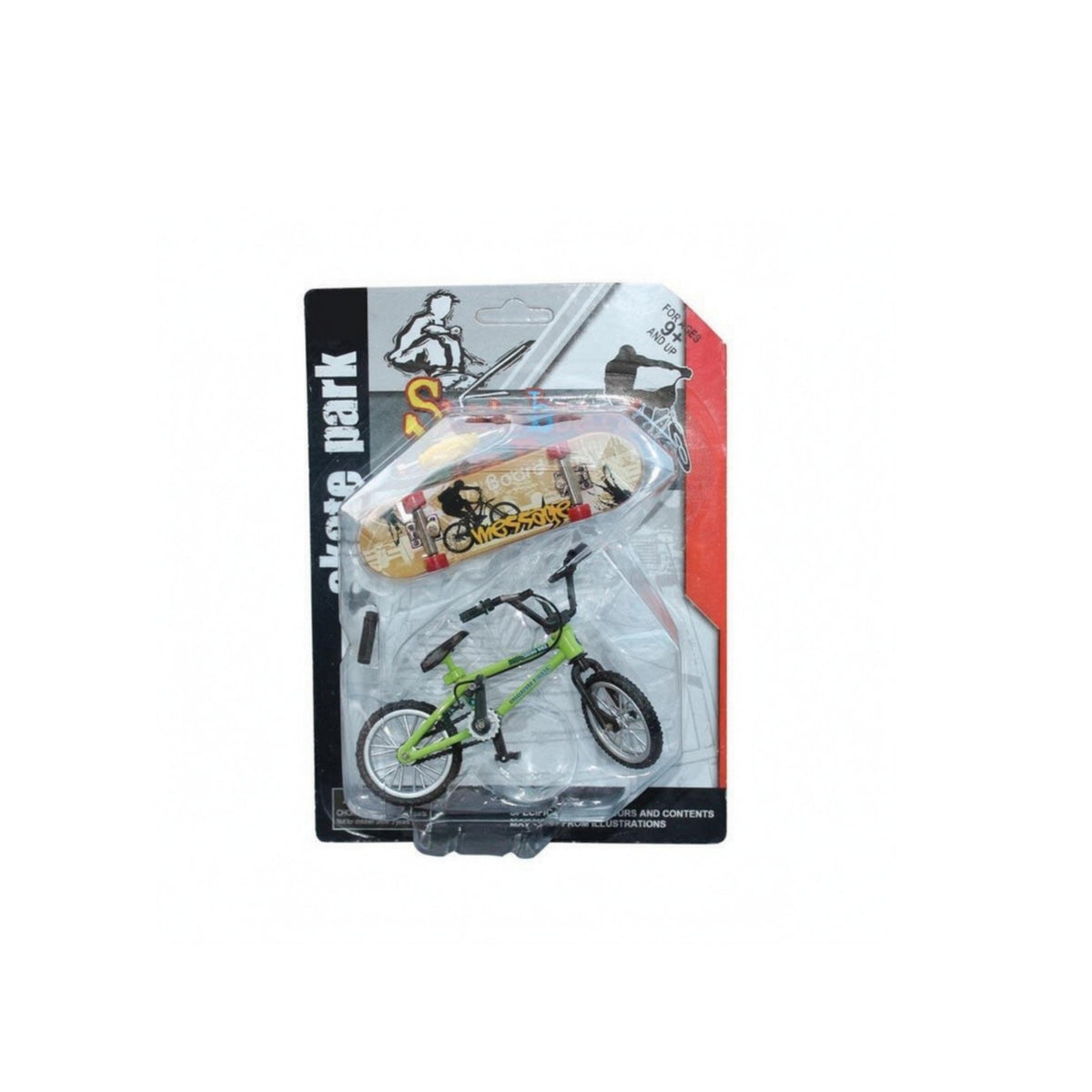 Blister Card Toy Set BMX-Style Finger Skateboard Toy Printed Graphics