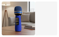 Wireless Bluetooth Vocal Amplifier Voice Changer Wireless Karaoke Vocal Amplifier High-Fidelity Sound Quality 3-in-1 Karaoke Mic for Children, Family