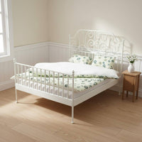 Wrought Iron Design Doll Bed Includes Bedding 1:12 Scale Bed for Collectors