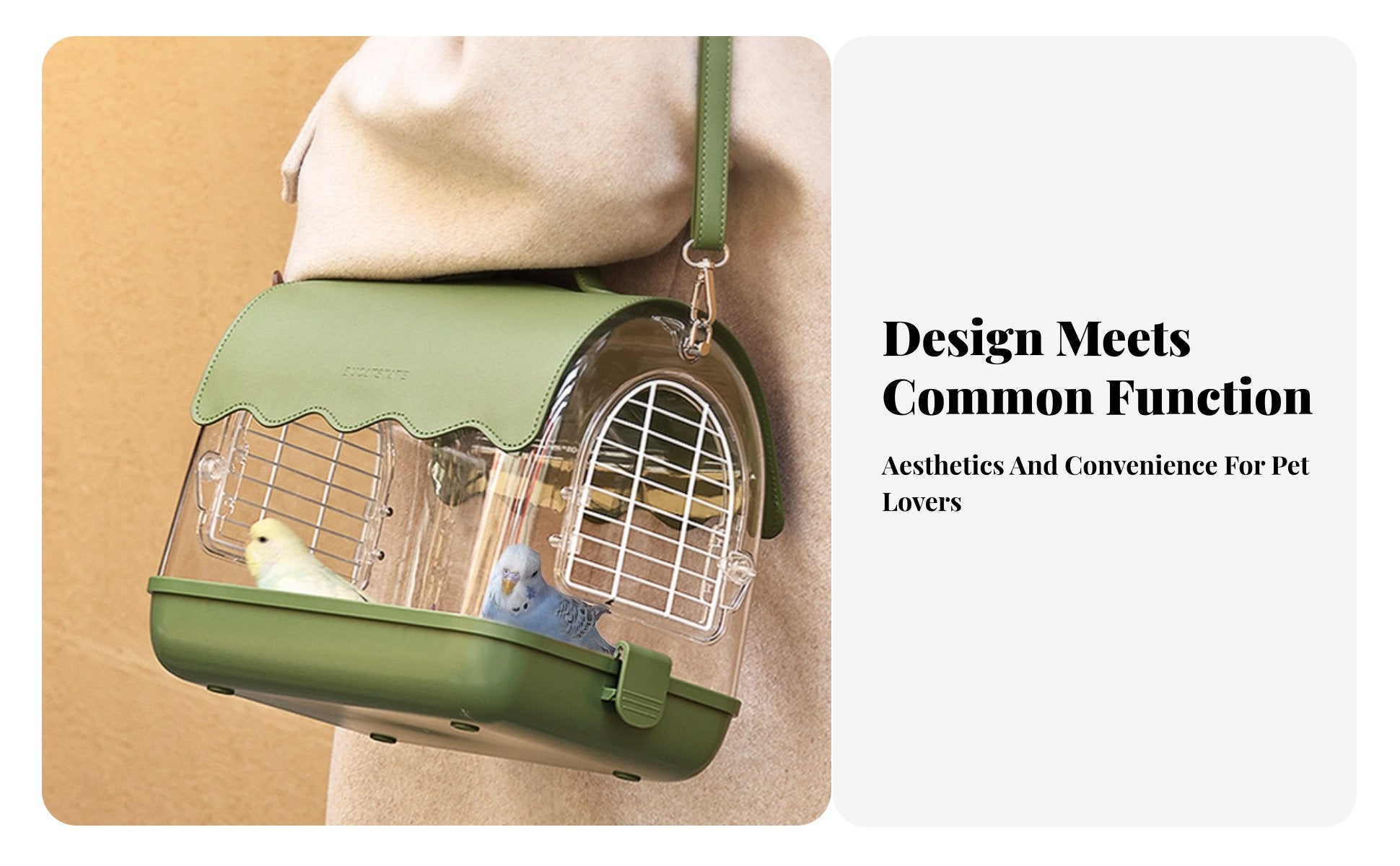 Clear View Parrot transport Portable Parakeet carrier Secure Locking Mechanism