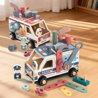 Wooden Tool Truck Take Apart Screw Assembly Toy Hand-Eye Coordination for Home