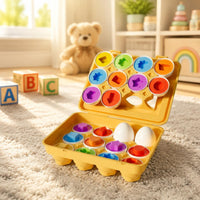 12 Pieces Matching Eggs Fine Movement Skills Color Matching Eggs for Home