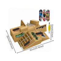 Finger Skateboard Training Park Graffiti Style Miniature Sports Set